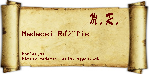 Madacsi Ráfis névjegykártya